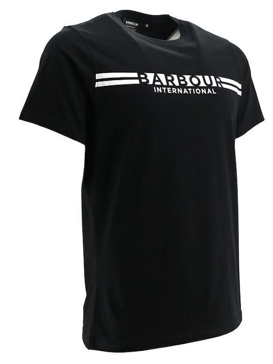 Barbour T-shirt Bărbătesc cu Mânecă Scurtă Negru