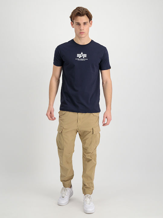 Alpha Industries Basic T-shirt Bărbătesc cu Mânecă Scurtă Albastru marin