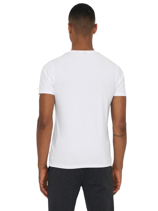 Only & Sons Ανδρικό T-shirt Κοντομάνικο Λευκό