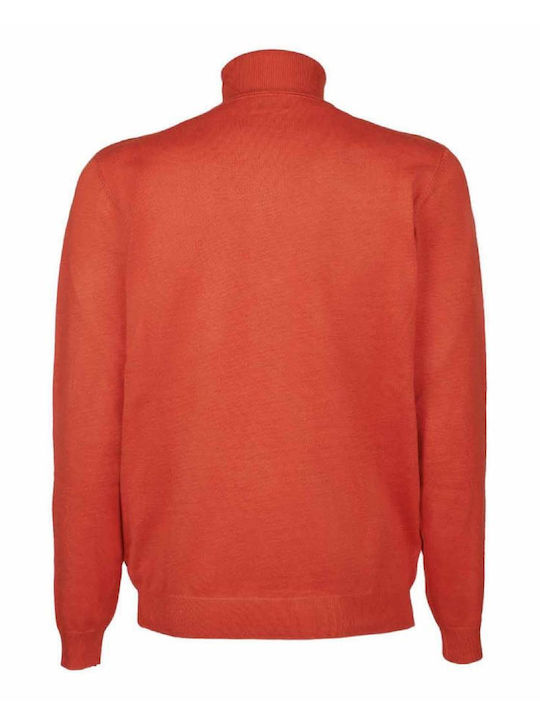 Sseinse Men's Long Sleeve Sweater Turtleneck Orange