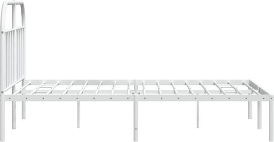 Bett Übergröße Metall Weiß mit Latten für Matratze 160x200cm