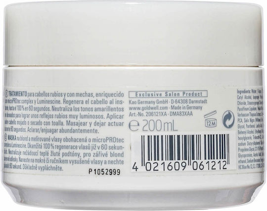 Goldwell Dualsenses Blondes & Highlights 60sec Treatment 20 Μάσκα Μαλλιών για Διατήρηση Χρώματος 200ml