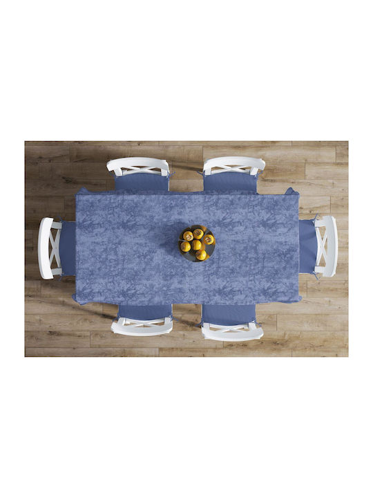 Dimcol Panama Shadow Cotton & Polyester Stain Resistant Checkered Tablecloth Set 2pcs Dark Blue 140x140cm