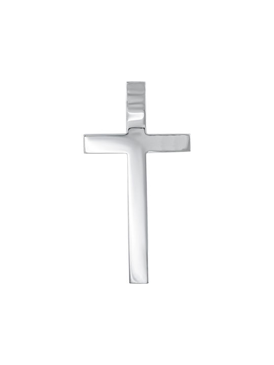 Kiriakos Gofas Men's White Gold Cross 18K with Chain