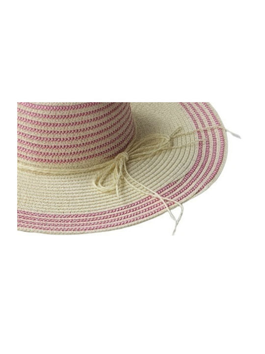 MI-TU Exclusive Γυναικείο Ψάθινο Καπέλο Floppy Ροζ