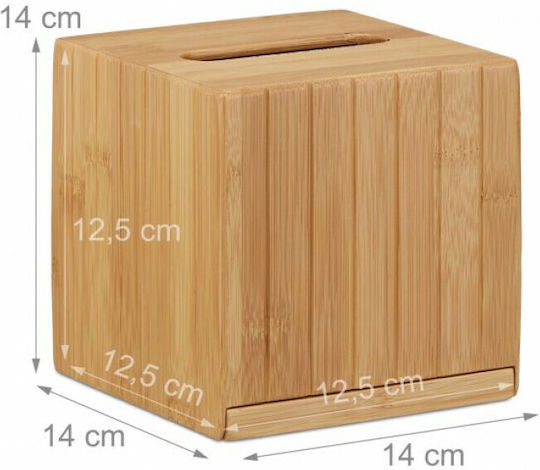 Relaxdays Θήκη για Χαρτομάντηλα Ξύλινη Καφέ 14x14x14cm 10022175