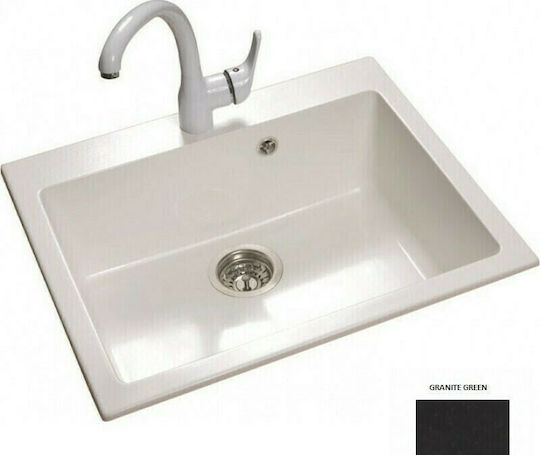 Sanitec Classic 338 Ένθετος από Συνθετικό Γρανίτη Μ70xΠ50cm Granite Green
