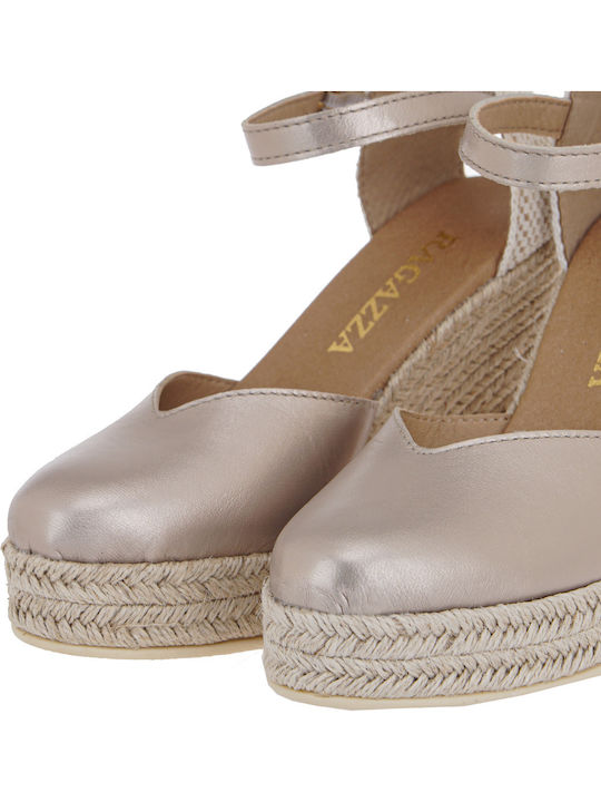 Women's Leather Platform Espadrilles Sand