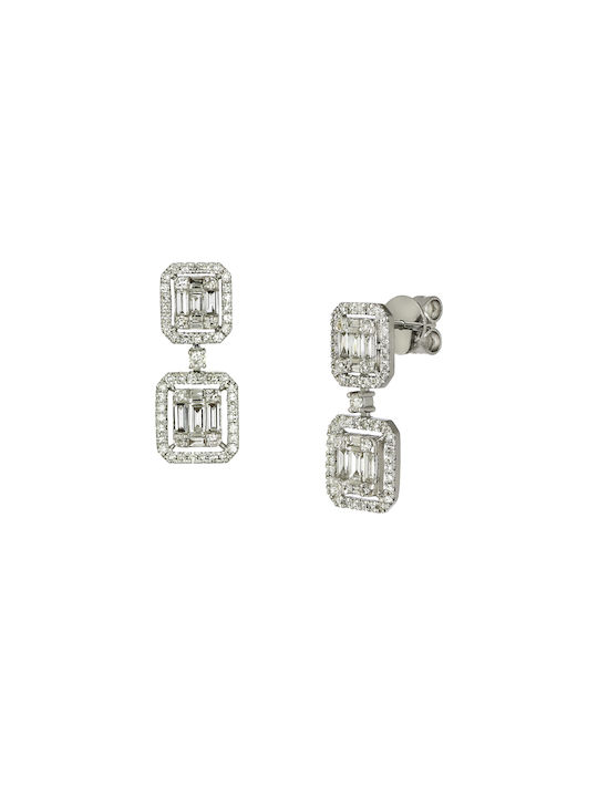 Earrings Pendants made of Platinum with Diamond