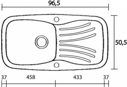 Sanitec Classic 03-02-00 Drop-In Chiuvetă din Granit Sintetic L97xW51cm Granit alb