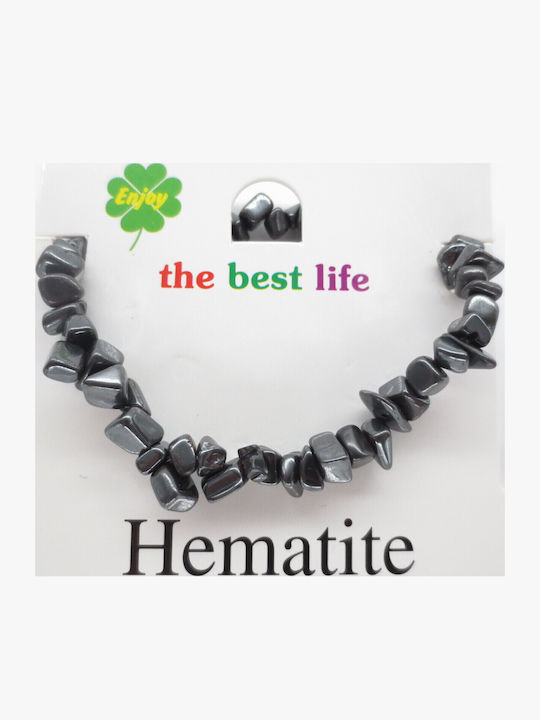 Yogi & Yogini Γυναικείο Βραχιόλι Black Hematite από Κορδόνι 8cm