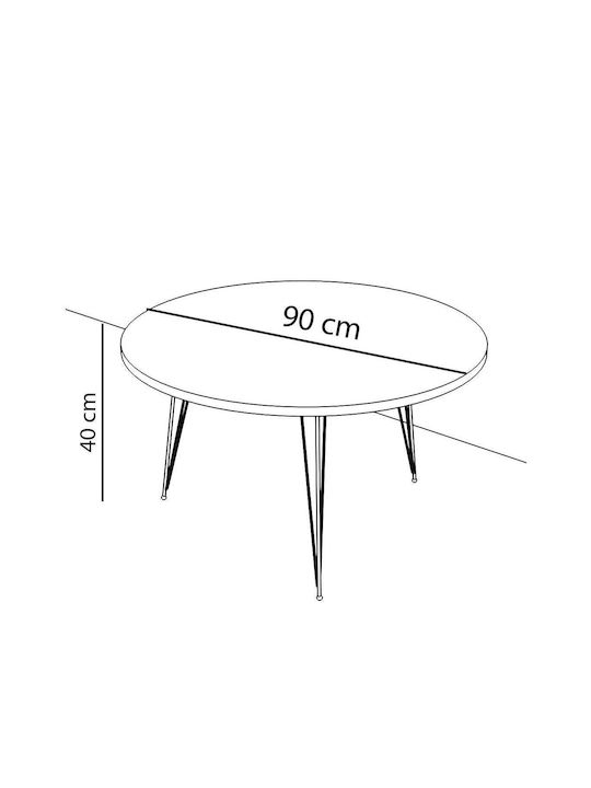 Rundes Zentral Kaffeetisch Tayo Holz Cordoba M70xL70xH40cm