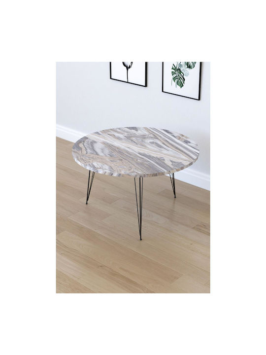 Round Coffee Table Tayo Wooden Grey L70xW70xH40cm.