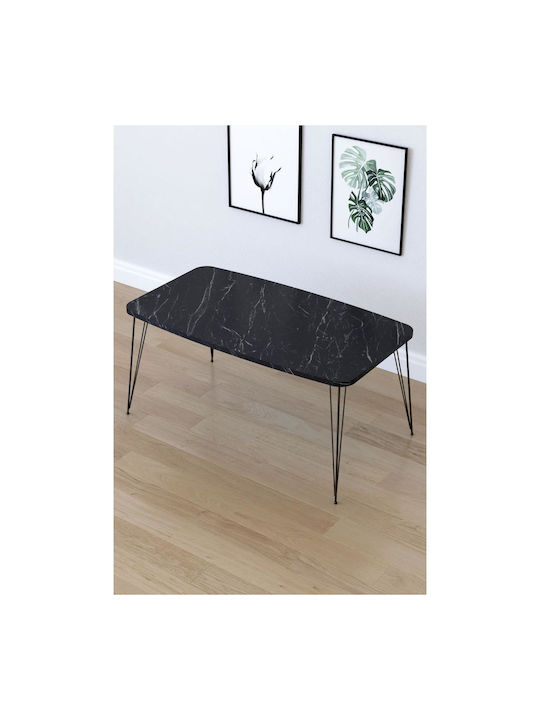 Masa Centrală Rectangulară Femi Din Lemn Neagră L90xL50xÎ40cm