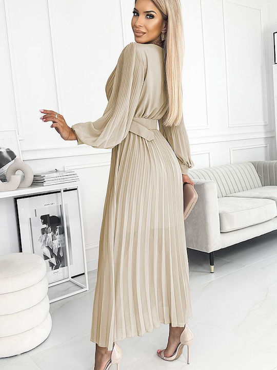 Numoco Summer Maxi Evening Dress Beige