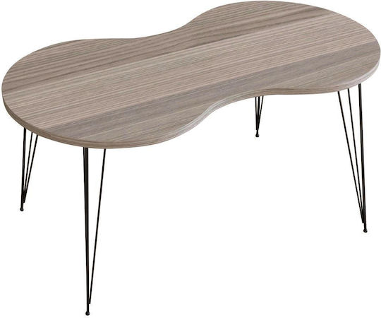 Oval Central Coffee Table Sade Wooden Beige W90xL41xH40cm
