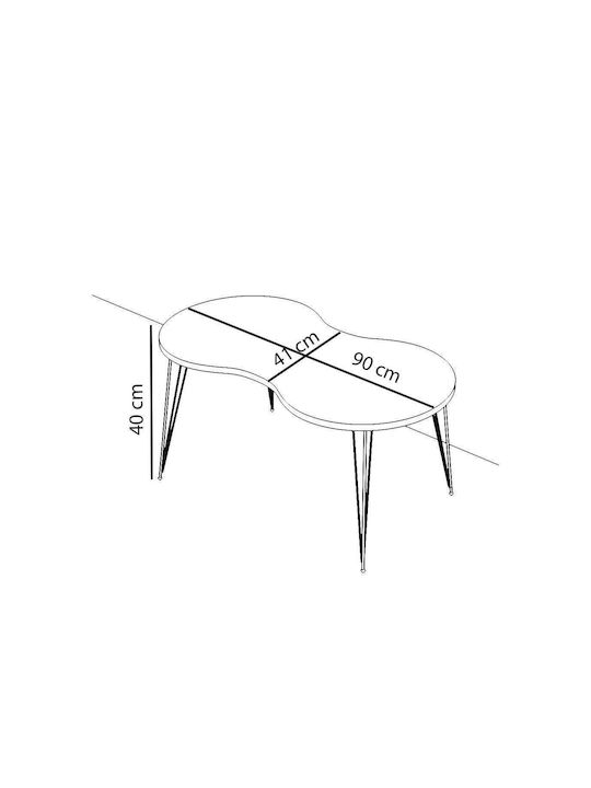 ArteLibre Ovales Zentral Kaffeetisch Sade Holz Grau M90xB41xH40cm