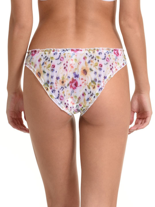 Miss Rosy Damen Slip mit Spitze Weiß