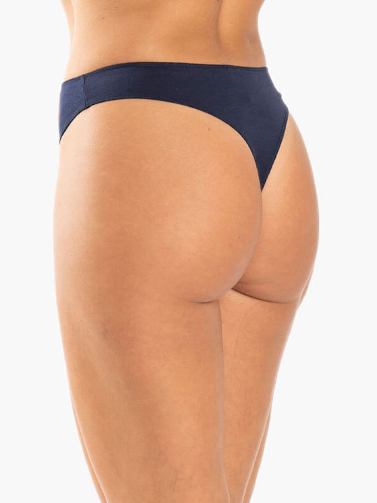 A.A UNDERWEAR Cotton Women's String Navy Blue