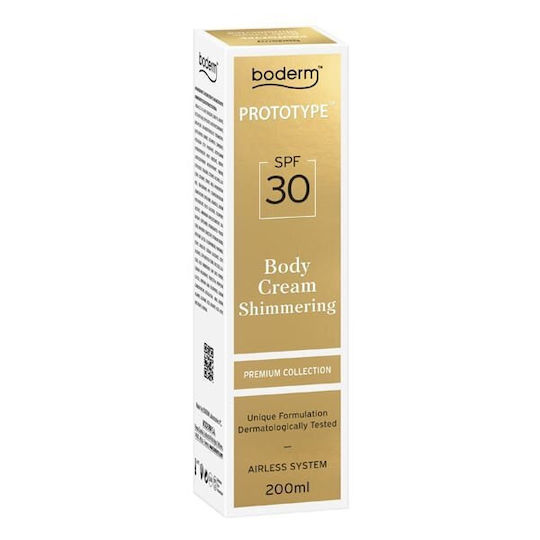 Boderm Prototype Shimmering Αντηλιακή Κρέμα Σώματος SPF30 200ml