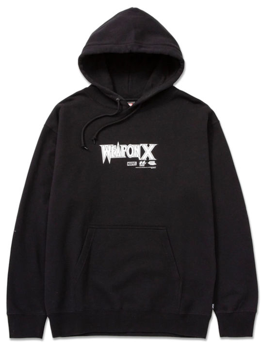 HUF Men's Sweatshirt with Hood and Pockets Black