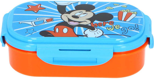 Kids Licensing Mickey Mouse Here We Go Πλαστικό Παιδικό Δοχείο Φαγητού Mickey Γαλάζιο 21 x 14 x 6εκ.