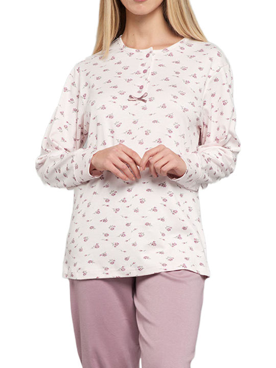 Karelpiu Winter Women's Pyjama Set Cotton Pink