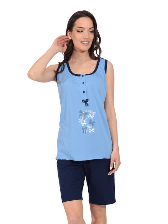 Lydia Creations De vară Set Pijamale pentru Femei Albastru