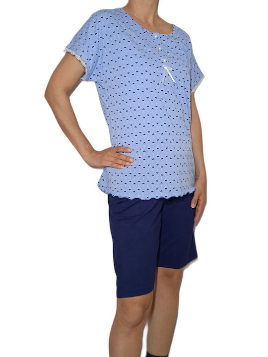 Christies Summer Women's Pyjama Set Cotton Light Blue