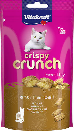 Vitakraft Crispy Crunch Anti Hairball Snack Treats with Chicken Barley for Adult Cats 60gr 28811