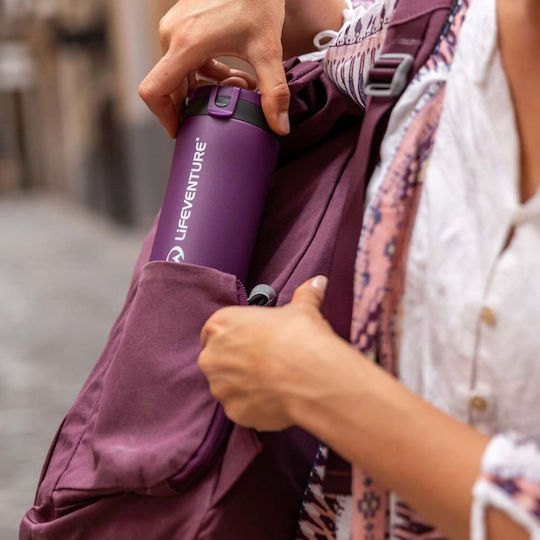 Lifeventure Flip-Top Ποτήρι Θερμός Ανοξείδωτο BPA Free 300ml Μωβ με Επιστόμιο