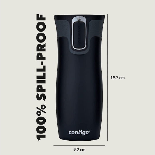 Contigo West Loop Ποτήρι Θερμός Ανοξείδωτο BPA Free 470ml Μαύρο με Επιστόμιο
