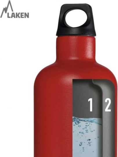 Laken Futura Thermo Narrow Mouth Ανακυκλώσιμο Μπουκάλι Θερμός Ανοξείδωτο BPA Free 500ml Ασημί