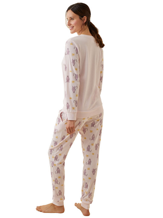 Promise Winter Damen Pyjama-Set Rosa