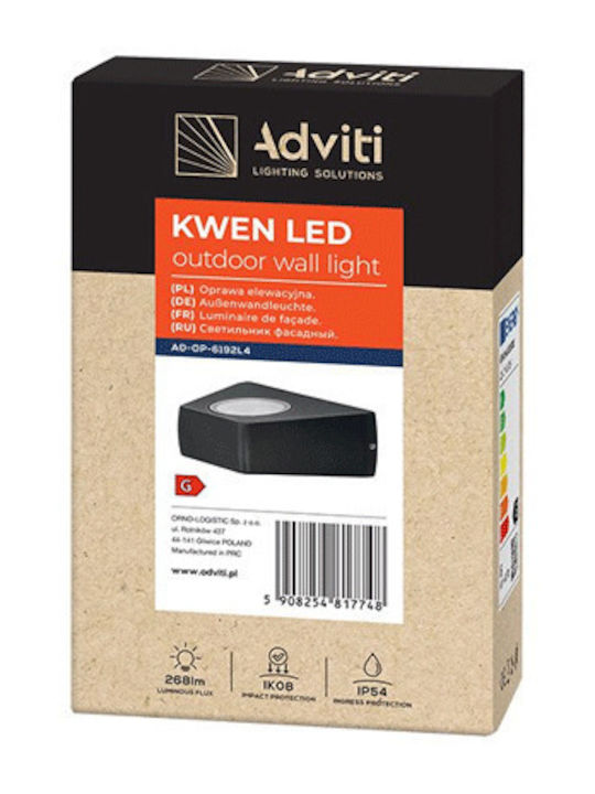 Redled Стенно Външно Спот Осветление LED IP65 6W с Естествено бяло Светлина 15x10x5εκ.