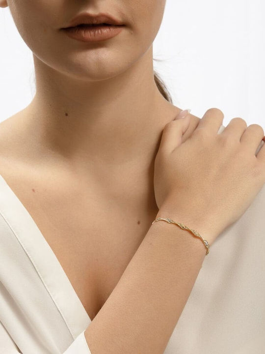 Eforo Damen Armband aus Weißgold 9K