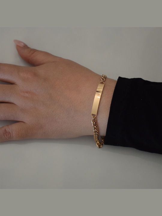 Bizoutaki Bracelet Id made of Steel Gold Plated