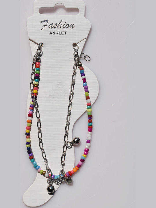 Bizoutaki Multicolour Brass Anklet 21.5cm