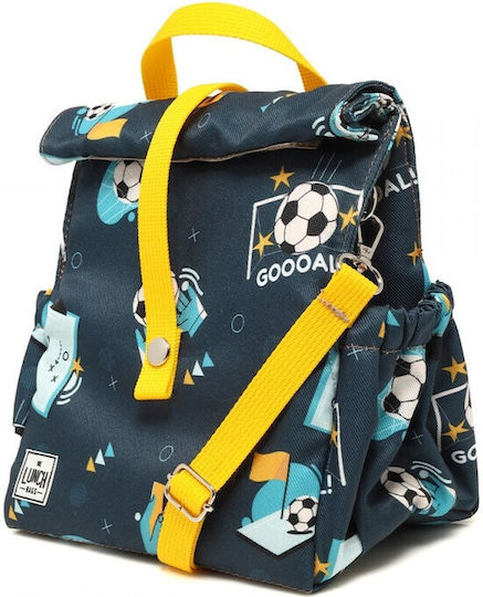 School Insulated Shoulder Bag Lunch Box 5L Multicolour Football 21x16x24cm
