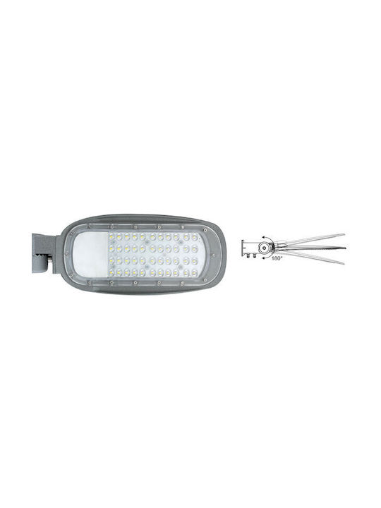 Aca Außenstehlampe LED Straße 60W mit Natürliches Weiß Licht IP66 Silber