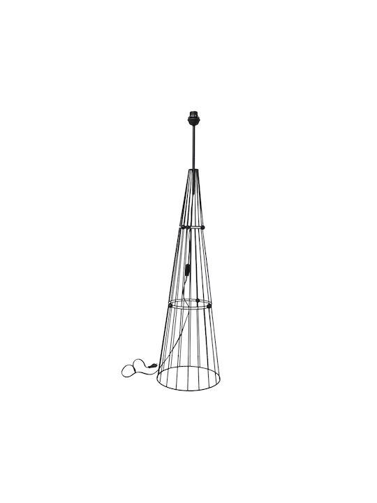 Heronia Vintage Floor Lamp H130xW32cm. with Socket for Bulb E27 Black