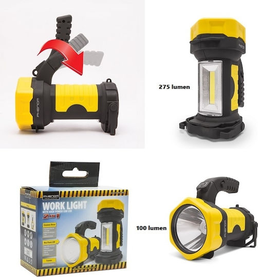 Phenom Φακός Συνεργείου Μπαταρίας LED Διπλής Λειτουργίας με Φωτεινότητα έως 275lm Phenom