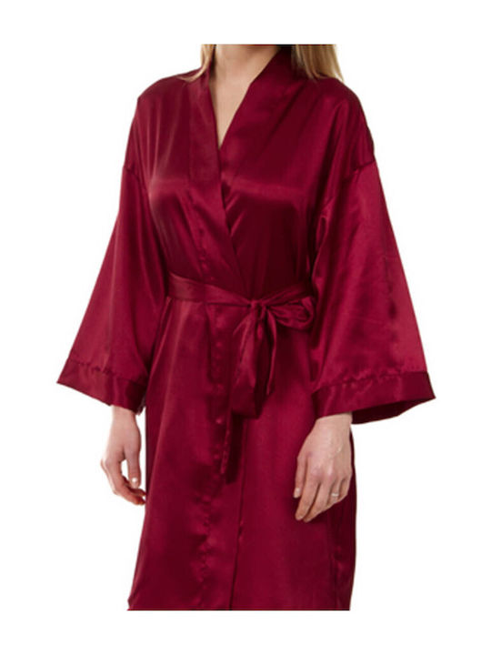 WOMEN'S SATIN ROMPER S23 AHU LINGERIE 7431 - BURGUNDY