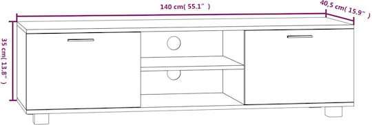TV Stand Black M140xD40.5xH35cm