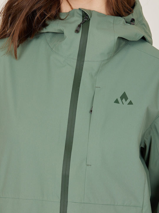 Kurz Damen Puffer Jacke Winddicht Grün