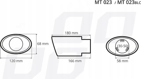 AMiO Exhaust Muffler Universal 30-50 mm