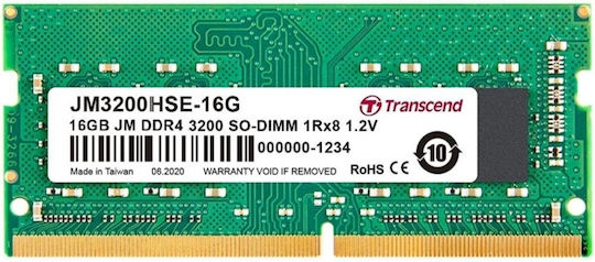 Transcend JetRam DDR4 with Module 1x16GB and Speed 3200 for Laptop
