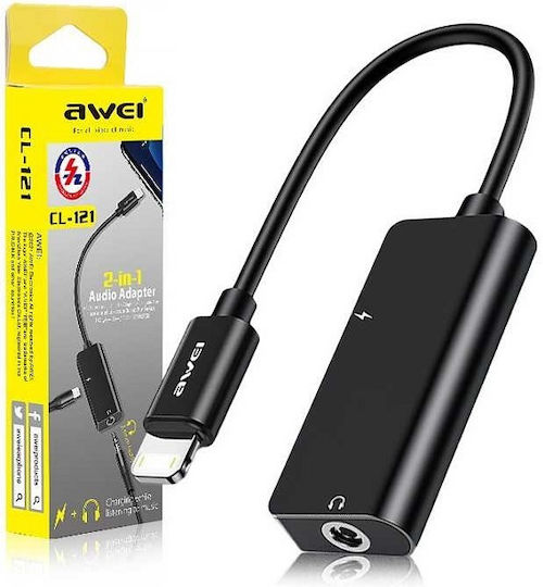 Awei 888087 Converter Lightning male to 3.5mm / Lightning female 1pcs