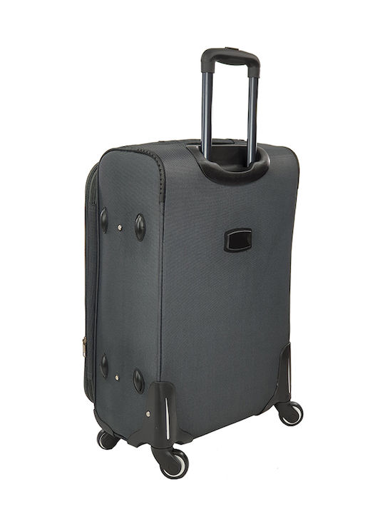 Playbags Mittlerer Stoff-Reisekoffer Grau mit 4 Rädern Höhe 65cm