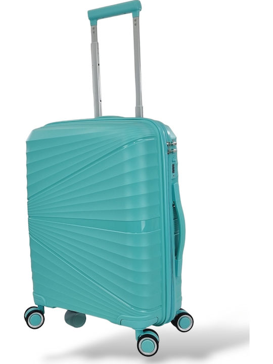 Playbags Cabin Travel Suitcase Hard Aqua with 4 Wheels Height 55cm pp8004-20